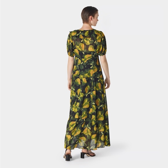 NWT Marc Jacobs Redux Grunge Collection Printed Maxi Dress Black/Yellow - Picture 2 of 11
